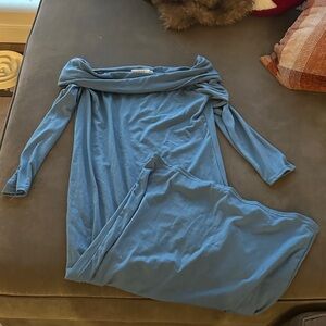 Elegant Blue Off-Shoulder Dress